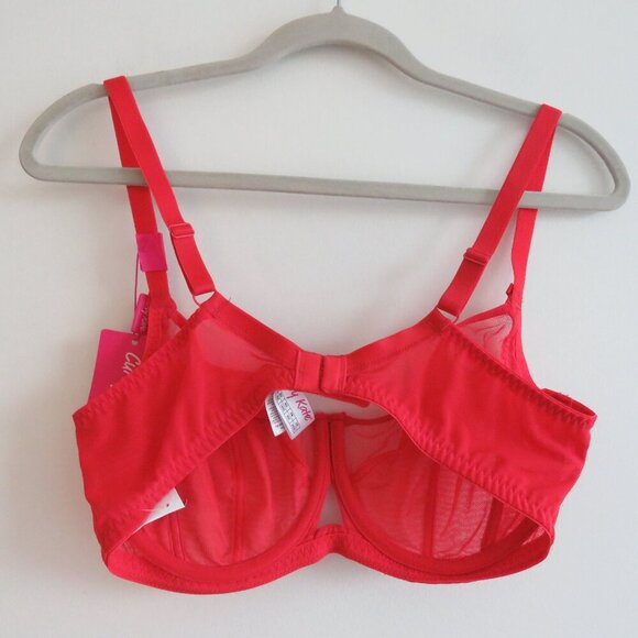 CURVY KATE Victory Balcony Bra in Flame Red Mesh - Size 36DD NWT - Picture 7 of 12